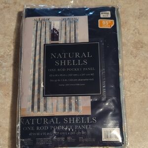 Natural shells One Rod Pocket Panel 95" Length Beach House